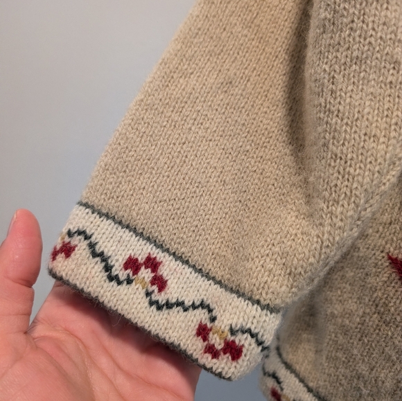 WOOLRICH women's 100% wool Christmas tree sweater with turtleneck tee size large - Picture 4 of 8